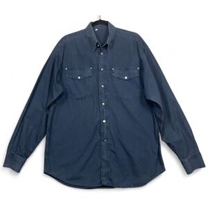 Vintage Versace Jeans Couture Shirt Blue XL Medusa Buttons 90s